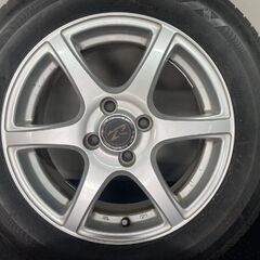 【BS NEXTRY 185/65R15】夏タイヤ【Weds Treffer 15インチ 5.5J4HPCD100+43】21年製 バリ溝 ノート デミオ ティーダ等 　(STG059)の画像