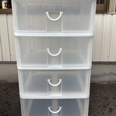 四段 プラスチック　キャビネット　家具　収納　タンス　の画像