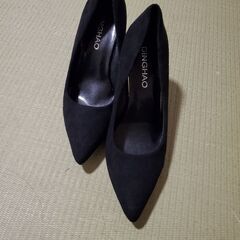 黒　太ヒール8cm　サイズ38(24cm位)の画像