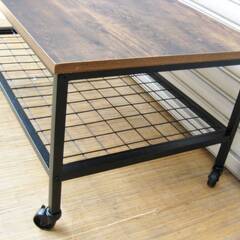 ドウシシャ　センターテーブル　ラスティア 8540　ワイヤーメッシュ　ヴィンテージ　キャスター付き　サイドテーブル　ローテーブル 14ZSの画像