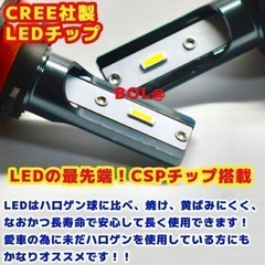 爆光 白 LED 白 H8 H9 H11 H16 フォグランプ ヘッドライトの画像