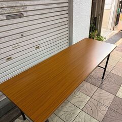 コーナン 会議テーブル ブラック×ブラウン 1800×600×700の画像
