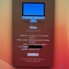 🉐iMac✨最新OS 高速SSD256　オフィス搭載　の画像