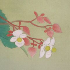 掛軸（肉筆の1点もの）入江正巳(1924～2004)作の「ぶどうに小鳥」 絹本  共箱  二重箱　太巻きの画像
