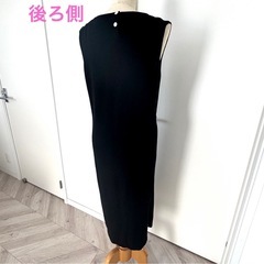 SAISON DE PAPILLON 黒ニットワンピース　ノースリーブ　Lサイズの画像