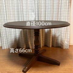 必要な方　カリモク　100サイズ円形テーブル　USED品の画像