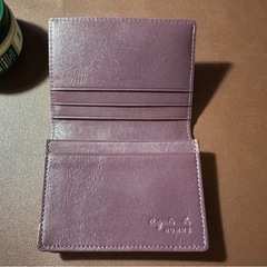agnes b. 財布 名刺入れ ブラック × パープルの画像