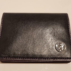 agnes b. 財布 名刺入れ ブラック × パープルの画像