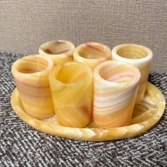 新品　天然石　希少　ショットグラスセットの画像