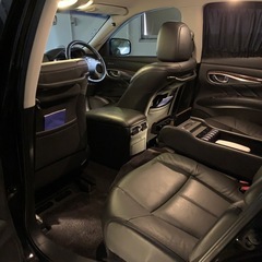 車検：R9年4月23日 2500 2.5 日産 フーガ FUGA タイプP Y51 VIP フルノーマル 2010年式 黒革 全席パワーシート ナビ ETC 助手席オットマン LED  シーマ プレジデント VIP セルシオ マジェスタ クラウン セダン LS460 LS600 センチュリー  ゴールド エンブレム         の画像