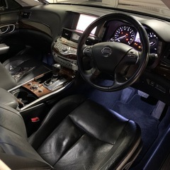 車検：R9年4月23日 2500 2.5 日産 フーガ FUGA タイプP Y51 VIP フルノーマル 2010年式 黒革 全席パワーシート ナビ ETC 助手席オットマン LED  シーマ プレジデント VIP セルシオ マジェスタ クラウン セダン LS460 LS600 センチュリー  ゴールド エンブレム         の画像