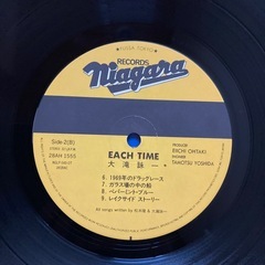 大瀧詠一　LPレコード　EACH TIMEの画像