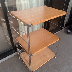 無印良品ステンレスユニットシェルフ　オーク材棚の画像