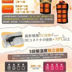 【✨新品✨】Lサイズ　電熱ベスト ヒーターベスト 30000mAhバッテリー 3段階調整 速暖 洗えるの画像
