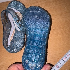 GYP0928 ラバーサンダル　15.5cm ブルー　ラメの画像