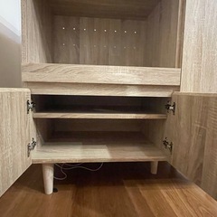 [幅90] キッチンカウンター 食器棚 スライド棚　北欧風 LOWYAの画像