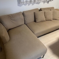 美品2WAYカウチソファ（ベージュ）の画像