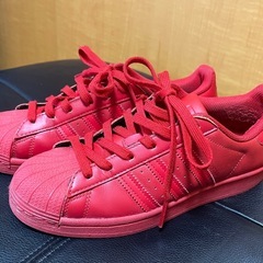 adidasスーパースター　24センチ　　赤　2足目の画像