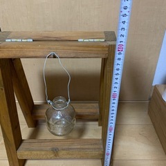 木製プランターラック、棚、2段式の画像