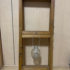 木製プランターラック、棚、2段式の画像