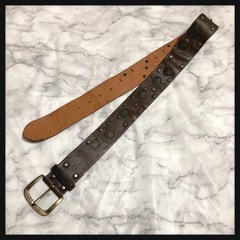 ‪꒰LOUNIE꒱‬ヴィンテージ風 コイン ベルト 茶系 レディースの画像