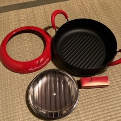 天ぷら鍋　鍋　温度計付き　蓋ありの画像