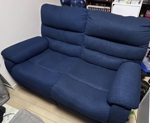 ニトリ 電動リクライニングソファ ビリーバー3 　2人掛け ネイビー