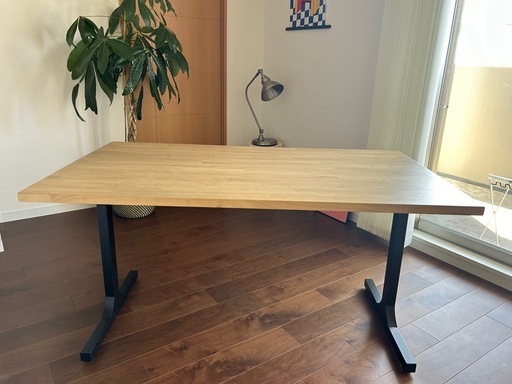 kanademono ダイニングテーブル ラバーウッドA ナチュラル　ブラックスチール　140×80