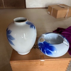 深川製磁 応接揃 （花瓶&灰皿セット）の画像