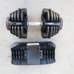 Motions　可変式ダンベル　アジャスタブルダンベル　台座付き　片側5～40㎏×2個セット　省スペース　重量トレーニング　筋トレの画像