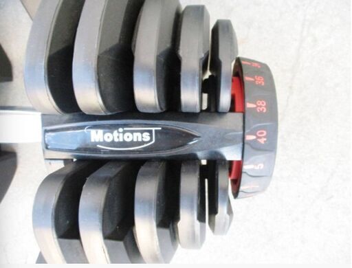 Motions　可変式ダンベル　アジャスタブルダンベル　台座付き　片側5～40㎏×2個セット　省スペース　重量トレーニング　筋トレ