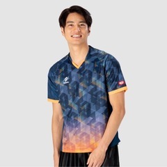 新品 nittaku 2XO スカイスコープシャツ　ネイビー×オレンジ 卓球ユニの画像