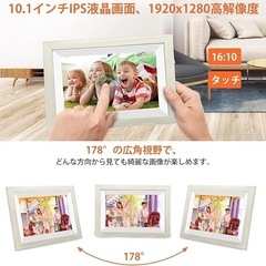 大人気‼️デジタルフォトフレーム 自動回転 壁掛け可 64GB内蔵 10.1インチの画像