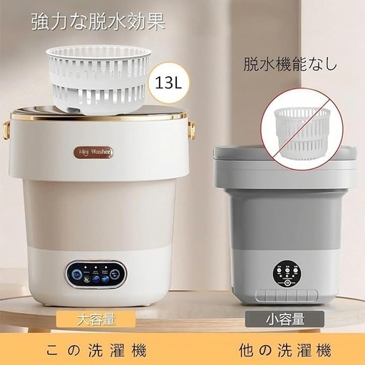 小型洗濯機 脱水機 折りたたみ 脱水機能付 海外対応 持ち運び ミニ 13L