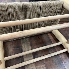【希少・美品】ZARA HOME ザラホーム 編み込み ベンチチェアの画像