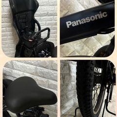 美品🌸室内保管🌈大容量バッテリー8Ah🌸パナソニックギユットアニーズ🌸子供乗せ電動自転車ブラック30の画像