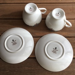WEDGWOOD ウェッジウッド オズボーン カップ＆ソーサー 2客セット旧刻の画像