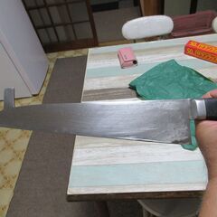正広　口金物　日本鋼　滑止付牛刀　300ｍｍ　使用少ない　の画像