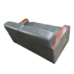  2掛けソファ 生活家具 レザー 木製 椅子 A09042の画像