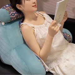 ボヘミアン 柄ベッド & ソファ ヘッドボード クッション - 大型 取り外し可能 洗濯可能 背もたれ枕 ジッパー付き、グレーの漫画 猫目デザイン & 爪の模様、首 & 腰の柔らかいサポート、寮、ベッド、ソファに最適 の画像