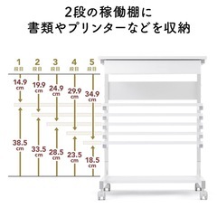 パソコンデスク パソコンラック キャスター付き の画像