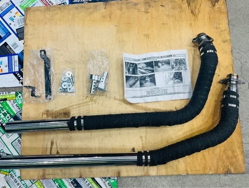 【新品未使用】シャドウ スラッシャー 400 ドラッグパイプマフラー 耐熱バンテージ付き