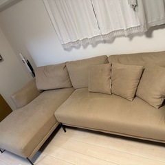 美品2WAYカウチソファ（ベージュ）の画像