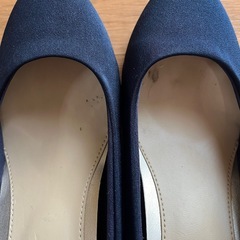 【ベロア】パンプス Lサイズ ネイビー ヒール6.5cm 秋冬 レディースの画像
