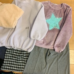 女の子　140 トップス　パーカー　スカート　ニット　まとめ売りの画像