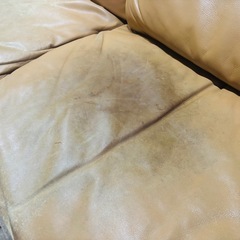 ALFLEX 3人掛けソファー総革 状態悪いの画像
