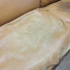 ALFLEX 3人掛けソファー総革 状態悪いの画像