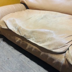 ALFLEX 3人掛けソファー総革 状態悪いの画像