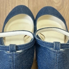 デニム　ストラップパンプス　Mの画像