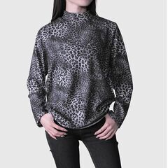 【日本製-新品-検品済】ストレッチ豹柄ハイネックの画像